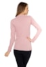 Blusa de Tricô Pink Tricot Manga Longa Feminina Modal com Pérolas Rosa Claro
