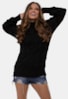 Blusa Gabi Pink Tricot Losangos e Gola Alta De Tricô Peça Pronta Feminina Preto