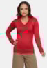 Blusa Manga Longa Pink Tricot de Tricô Básica Feminino Vermelho