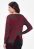 Blusa Manga Longa Trançada Decote nas Costas Tricot Feminino Bordô