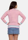 Blusa Pink Tricot De Tricô Estampa Poá e Listras Feminina Rosa