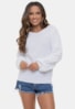 Blusa Pink Tricot Manga Longa Bufante de Tricô Melissa Feminina Branco