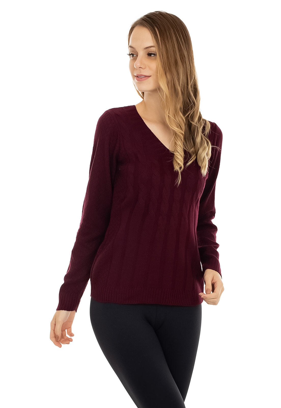 blusa tricot bordo