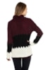 Blusa Tricô Multicolorida Pink Tricot Manga Longa Feminina Bordô