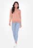 Casaco Feminino de Tricot Modal Estampado Poá de Inverno Nude