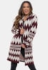 Casaco Pink Tricot Lady de Tricô com Estampa de Listras Chevron e Manga Longa Feminino Bordô/Bege
