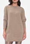 Maxi Pull Manga Morcego de Tricot Oversized Feminino Caramelo