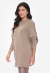 Maxi Pull Manga Morcego de Tricot Oversized Feminino Caramelo