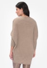 Maxi Pull Manga Morcego de Tricot Oversized Feminino Caramelo