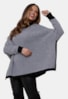Poncho Renata Pink Tricot Com Estampa Xadrez e Gola Alta de Tricô Mousse Feminino Preto