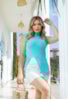 Regata Fashion de Tricô Modal com Fenda Pink Tricot Feminina Verde