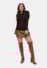 Tricô Blusa Básica Pink Tricot Manga Longa Bufante Feminina Preto