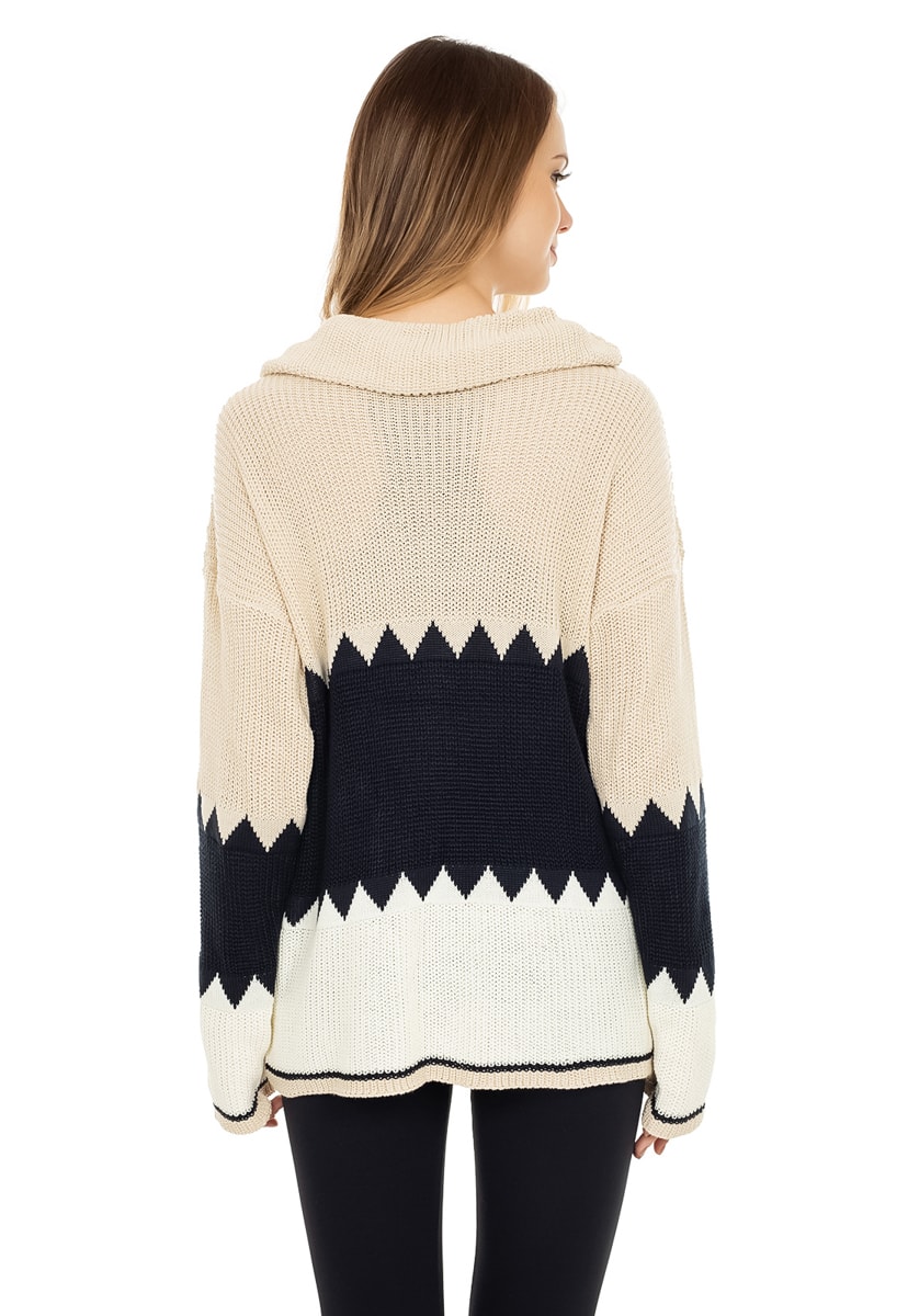 Tricô Blusa Cacharrel Pink Tricot Manga Longa Feminina Bege