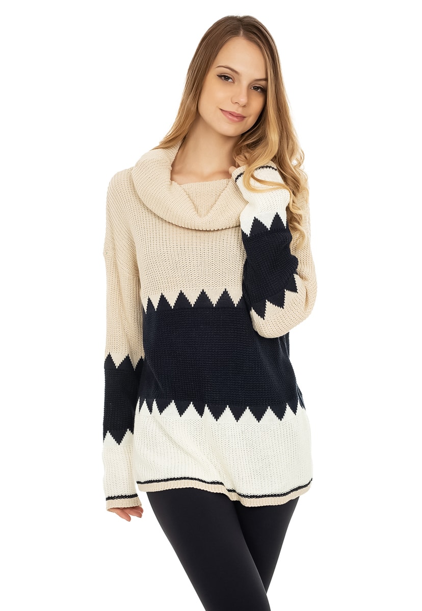 Tricô Blusa Cacharrel Pink Tricot Manga Longa Feminina Bege
