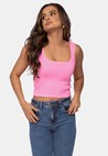 Tricô Blusa Cropped Pink Tricot Modal Decote Reto Feminino Rosa Vera