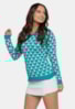 Tricô Blusa de Frio Pink Tricot Estampa Coração Feminina Verde