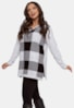 Tricô Blusa Max Pull Pink Tricot Estampa Xadrez Feminina Branco