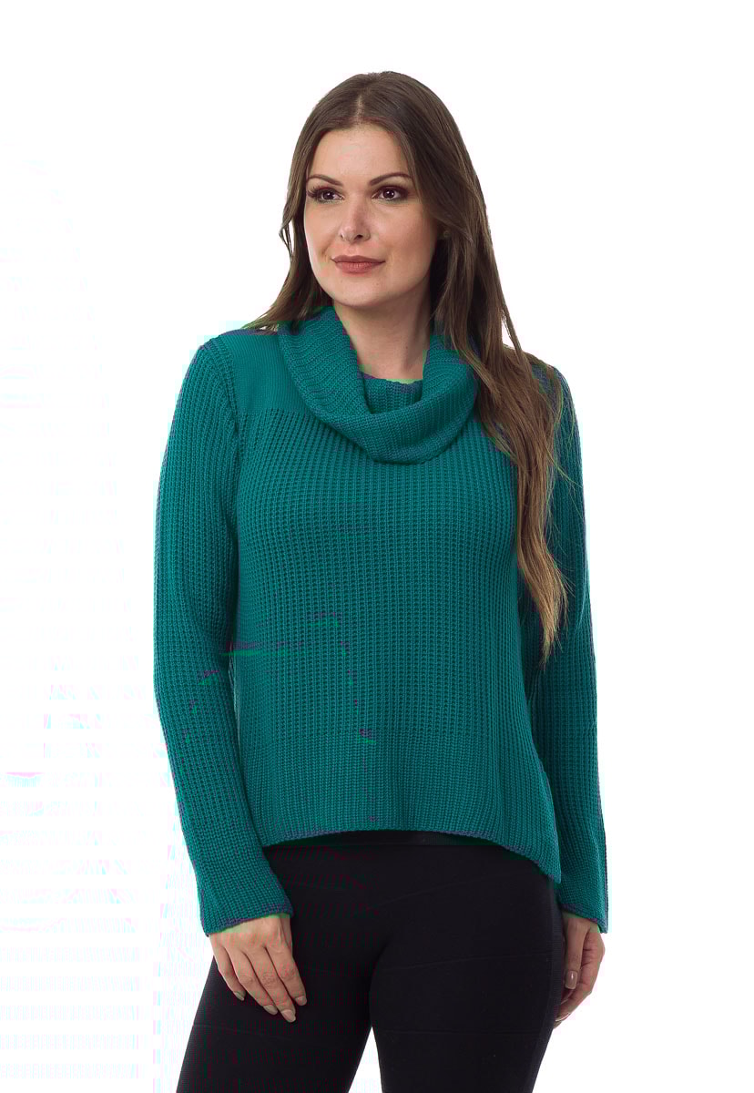 Tricô Blusa Pink Tricot Feminina Manga Longa Cacharrel Verde