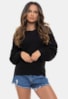 Tricô Blusa Pink Tricot Manga Longa Bufante Melissa Feminina Preto