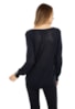 Tricô Blusa Pink Tricot Manga Longa Mullet Trançada Feminina Azul