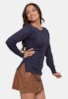 Tricô Blusa Pink Tricot de Frio Básica Manga Longa Feminina Azul