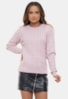 Tricô Blusa Pink Tricot Selin Gola Careca Manga Longa de Tricô em Tranças Feminino Rosa Claro