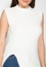 Tricô Blusa Regata Fashion Pink Tricot Modal Fenda Feminina Branco