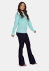 Tricô Blusa Sueter Pink Tricot Geométrica de Frio Feminino Verde