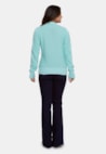 Tricô Blusa Sueter Pink Tricot Geométrica de Frio Feminino Verde