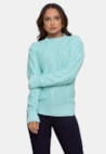 Tricô Blusa Sueter Pink Tricot Geométrica de Frio Feminino Verde