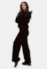 Tricô Conjunto Pink Tricot Blusa e Calça de Frio Feminino Preto
