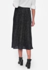 Tricô Saia Midi Plissada de Tricot com Lurex Feminina Preto