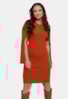 Tricô Vestido Curto Pink Tricot Manga Com Capa Feminino Ferrugem