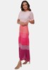 Tricô Vestido Longo Pink Tricot Renda Multicolorido Anne 4 Cores com Manga Curta Feminino Rosa Claro/Violeta