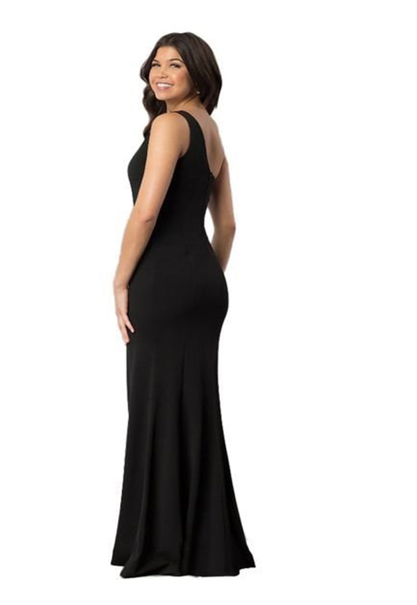 Vestido de Festa Longo Pink Tricot Ombro Único Feminino Preto