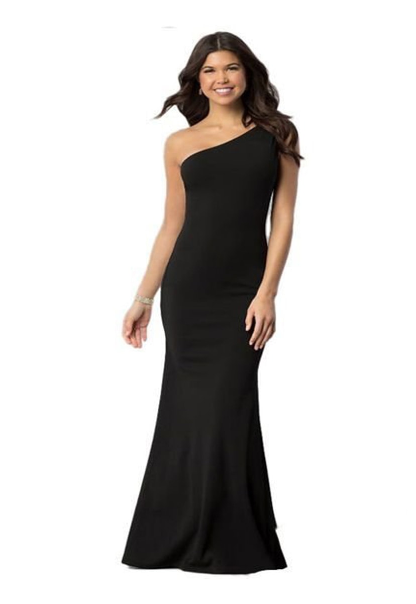 Vestido de Festa Longo Pink Tricot Ombro Único Feminino Preto