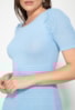 Vestido Lápis de Tricô Manga Bufante Pink Tricot Feminino Azul