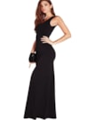 Vestido Longo Para Festa De Formatura com Decote nas Costas Feminino Preto