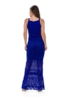 Vestido Pink Tricot Para Festa De Formatura De Tricô Longo Sereia Feminino Azul Bic
